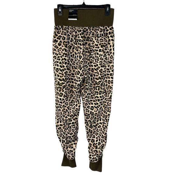 INC International Concepts X-Small Jogger Pants Cheetah Print Stretch Pockets - Picture 2 of 8